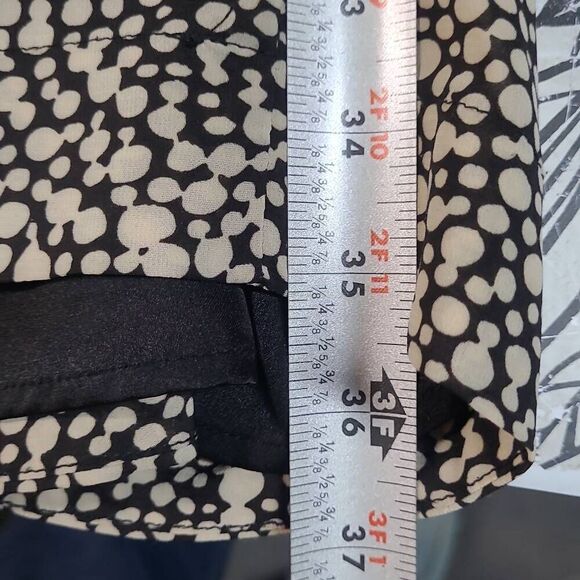 XXI Slouchy spaghetti strap mini dress circle print large black tan party - Picture 8 of 9